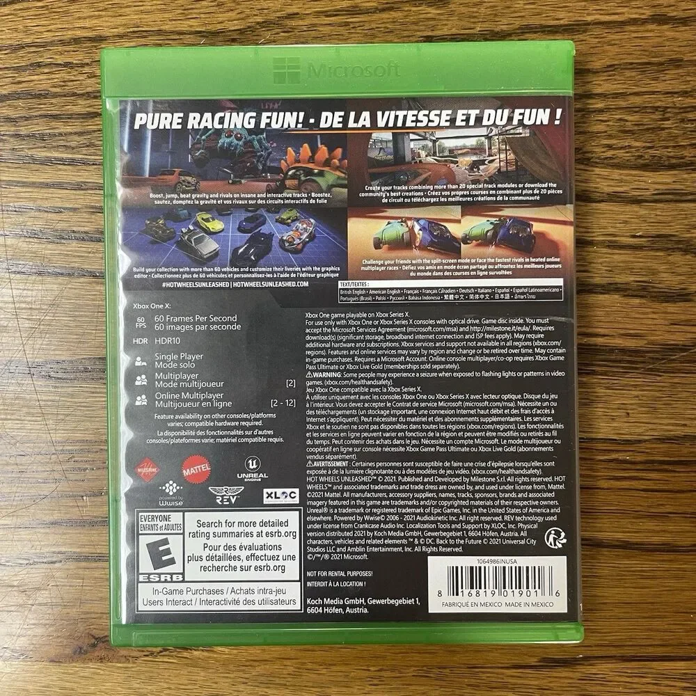 XBOX ONE / SERIES X HOTWHEELS UNLEASHED VIDEO GAME TESTED USED